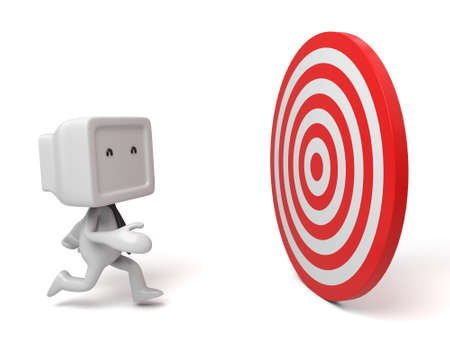 3d people with a target. 3d image. Isolated white backgroundの写真素材