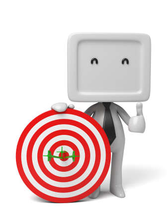 3d people with a target. 3d image. Isolated white backgroundの写真素材