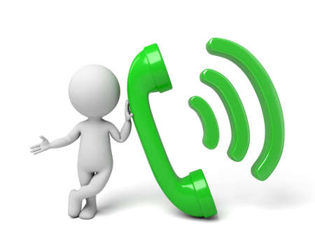 3d people with a megaphone shouting to another, 3d image. Isolated white background.の写真素材