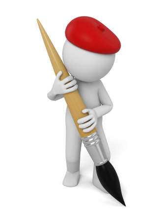 3d people painting, 3d image. Isolated white backgroundの写真素材