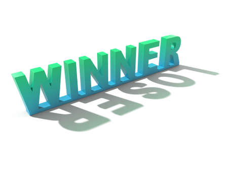 Winner letters casting loser shadow. の写真素材