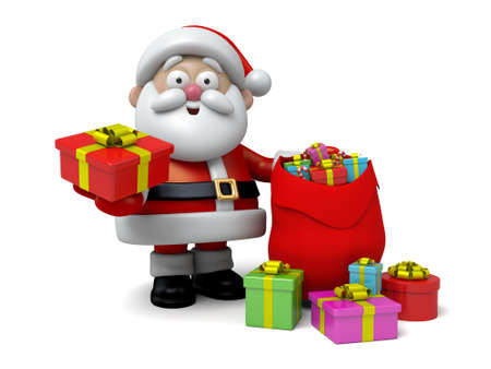 The Santa Claus and a lot of giftsの写真素材