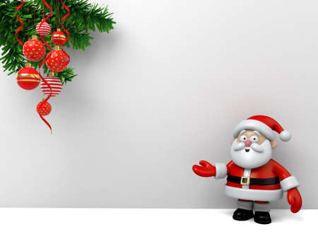 The Santa Claus and white boardの写真素材