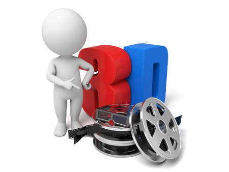 The 3d guy and a 3d movieの写真素材
