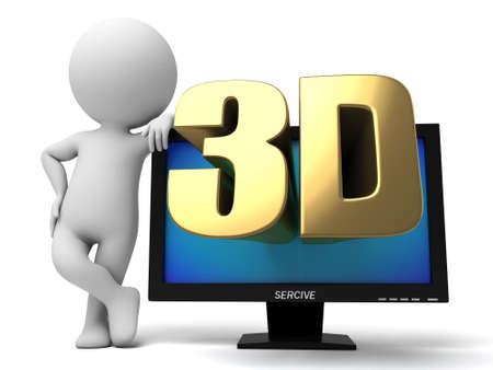 The 3d guy and a 3d movieの写真素材
