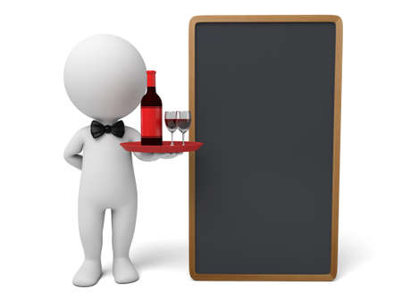 The 3D guy and a western restaurant menuの写真素材