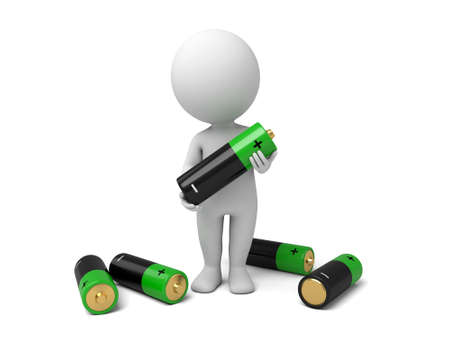 The 3D guy and some batteryの写真素材