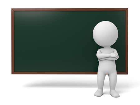 The 3D guy and a blackboardの写真素材
