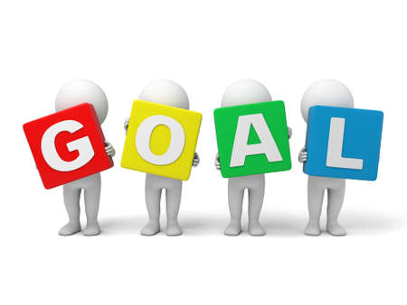 The 3D guys with GOAL wordsの写真素材