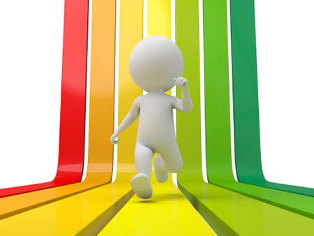 The 3D guy and an energy saving modelの写真素材