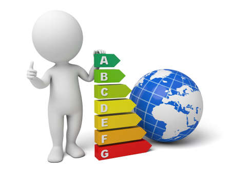 The 3D guy and an energy saving modelの写真素材