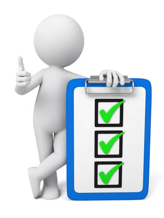3D guy and a multiple choice questionsの写真素材