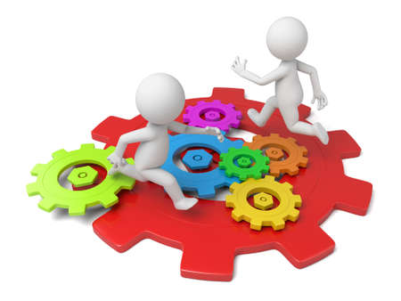 The 3D guy and a few  gearsの写真素材