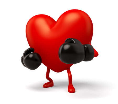 The 3d heart is a boxerの写真素材