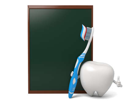 The tooth and a blackboardの写真素材