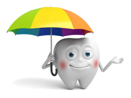 The tooth and a umbrellaの写真素材