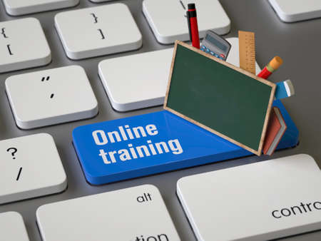 Online training key on the keyboardの写真素材