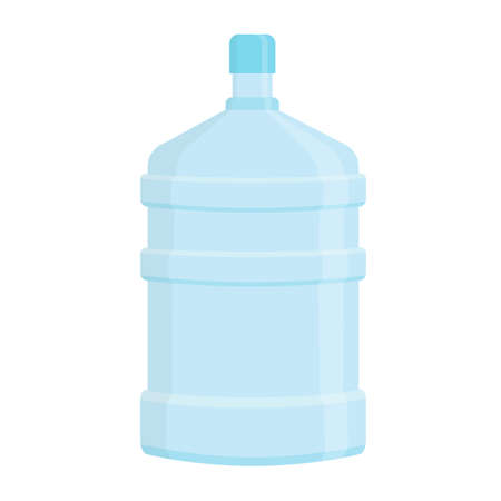 Five gallon water bottle. Big plastic container. Clean mineral drinking water. Vector flat illstration.のイラスト素材