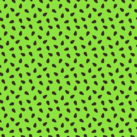 Kiwi fruit texture. Exotic seamless pattern with brown seeds on green background. Bright tropical summer print. Vector illustration.のイラスト素材