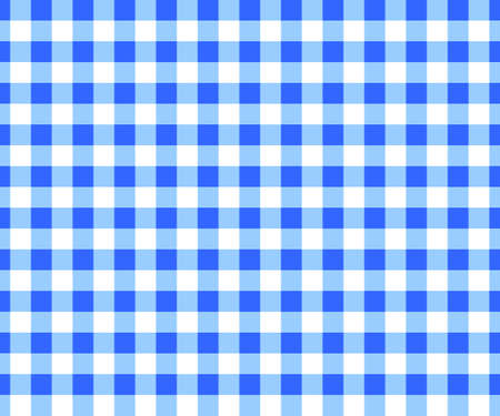Blue and white gingham seamless pattern. Checkered texture for picnic blanket, tablecloth, plaid, clothes. Italian style overlay, fabric geometric background. Vector flat illustration.のイラスト素材