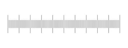 Horizontal thermometer scale. Template for meteorological or medical measuring tool isolated on white background. Vector outline illustration.のイラスト素材