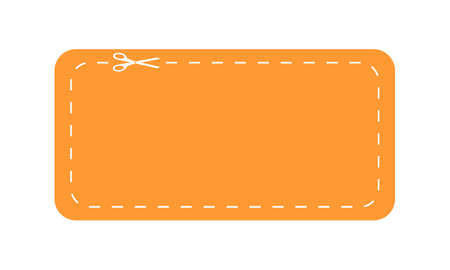 Discount coupon mockup. Promo code, gift or sale voucher template with dotted cut line and scissors icon isolated on white background. Vector flat illustrationのイラスト素材