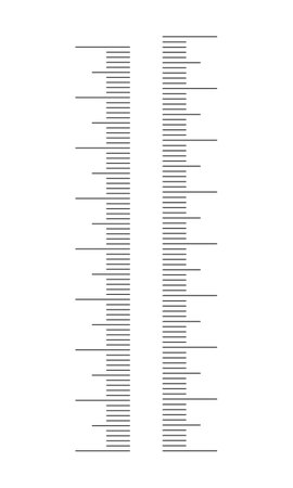 Vertical thermometer scale. Celsius and Fahrenheit markup without numbers. Graphic template for weather meteorological measuring temperature tool. Vector graphic illustrationのイラスト素材