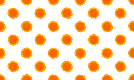 Seamless pattern with cute Suns. Scrapbooking or wrapping paper print. Napkin, tablecloth or cloth fabric spring or summer design. Vector flat illustrationのイラスト素材