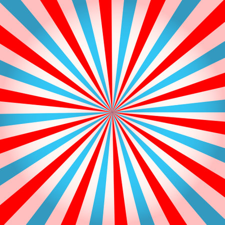 Pink and blue radial stipes. Circus, carnival or festival background. Bubble gum, sweet lollipop candy, ice cream texture. Clipping mask. Vector cartoon illustrationのイラスト素材