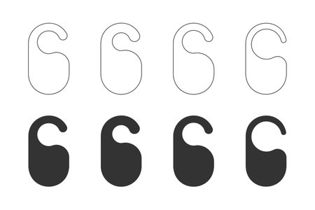 Set of closet dividers templates. Wardrobe organizer tools. Clothing rack separators mockups. Tags for sorting clothes by size, type, season isolated on white background. Vector graphic illustrationのイラスト素材