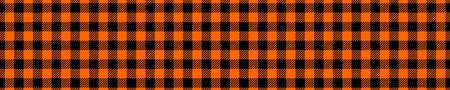 Halloween or Thanksgiving day seamless pattern. Black and orange gingham plaid texture. Checkered design for autumn blanket, napkin or tablecloth. Vector flat illustrationのイラスト素材