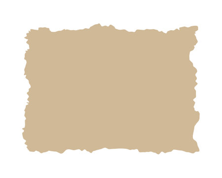 Jagged paper or old map texture. Rectangle shape with ripped edges. Empty ragged text box, label or tag collage element templates isolated on white background. Vector illustration.のイラスト素材