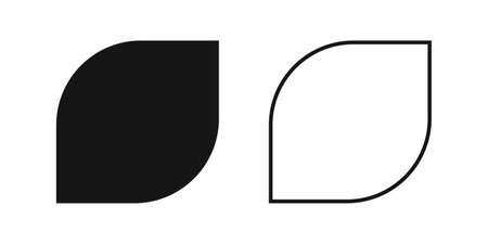 Leaf shape and frame. Design elements in petal form isolated on white background. Empty box, tag or label templates. Vector graphic illustration.のイラスト素材