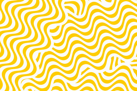 Wavy yellow lines. Ramen, pasta or noodle pattern. Spaghetti, tagliatelle or capellini background. Traditional Italian, Chinese of Japan food print. Vector flat illustration.のイラスト素材