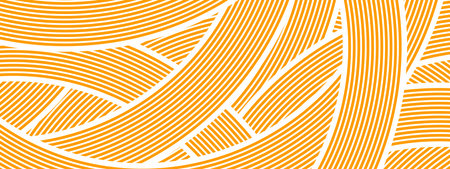 Curvy yellow lines. Ramen or noodle pattern. Pasta, tagliatelle or macaroni background. Undulate...