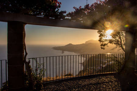 Magic place Madeira bay of Funchal Portugal sunset view harbor perfect light viewの写真素材