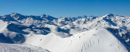Meribel mottaret val thorens skiing area peak Mountain View slopes view in the valley and the...