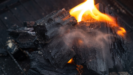 Charcoal and saltpeter mixed together can be used as a fuel for cooking.の写真素材