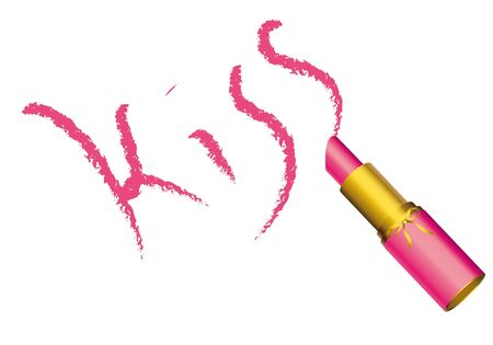 lipstick,kiss,red lipstick,goldのイラスト素材