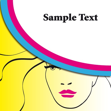 Woman,hat, fashion, backgroundのイラスト素材