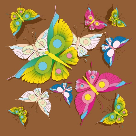 butterfly, pattern, backgroundのイラスト素材
