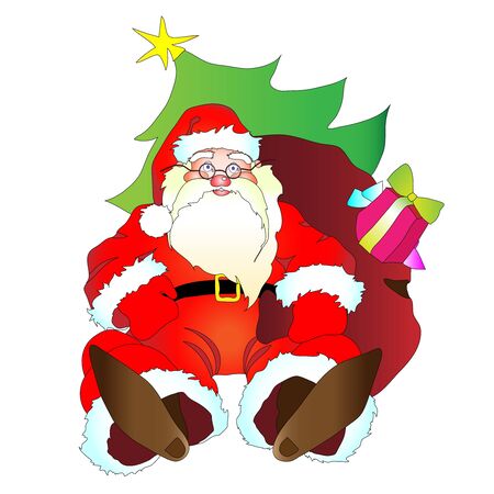 Santa Claus, Christmas, new year, backgroundのイラスト素材