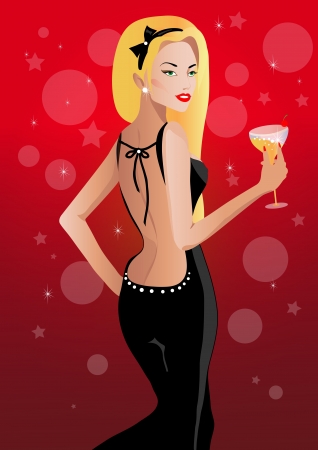 beautiful blond girl, vectorのイラスト素材