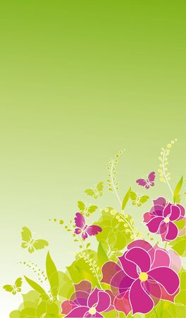 flowers card vectorのイラスト素材