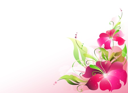 flowers card vectorのイラスト素材