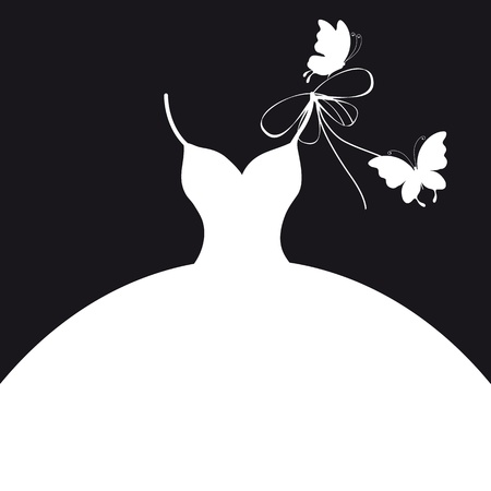 wedding dress vectorのイラスト素材