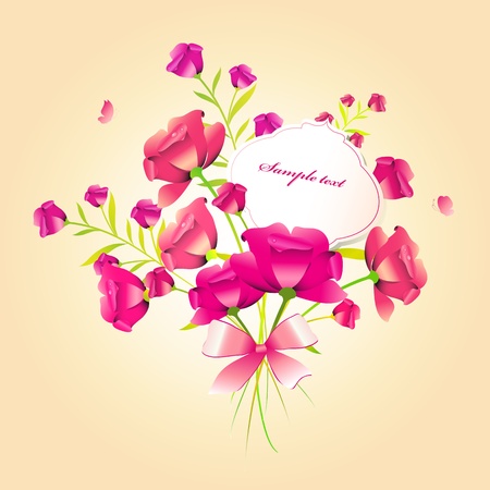 flowers card vectorのイラスト素材