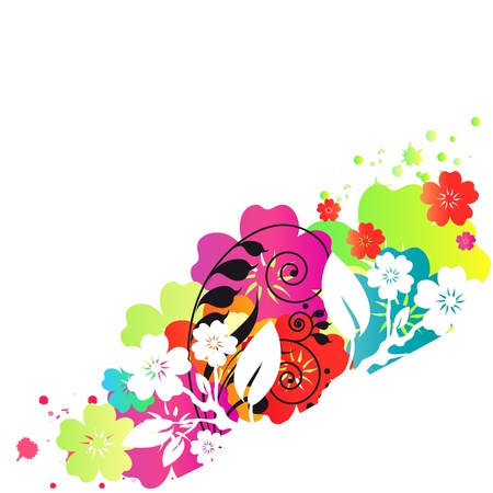 flowers cardのイラスト素材
