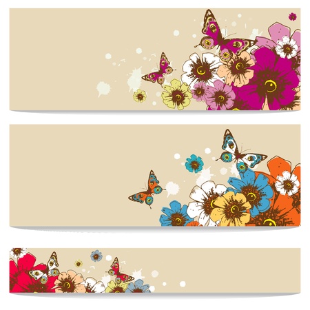 flowers card のイラスト素材