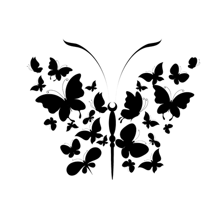 butterflies designのイラスト素材